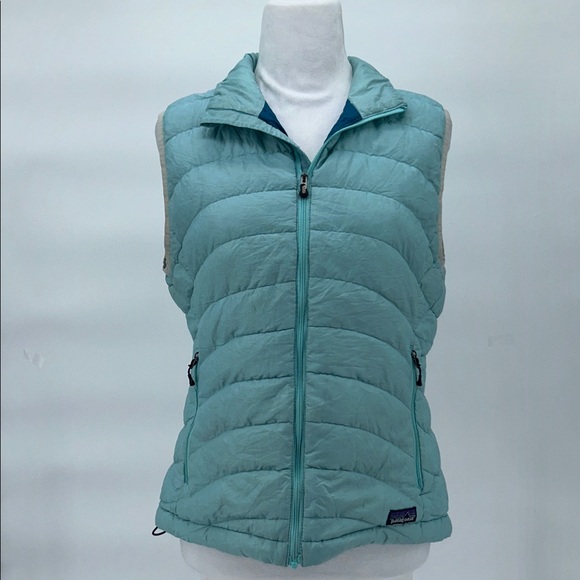 Patagonia Womens Down Sweater Vest Medium Light Blue Puffer - Picture 3 of 12